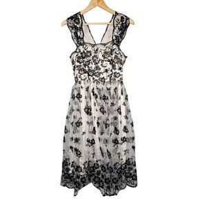 H&M Sleeveless Floral Tulle Dress 8 Fairy Coquette Homecoming Semi Formal